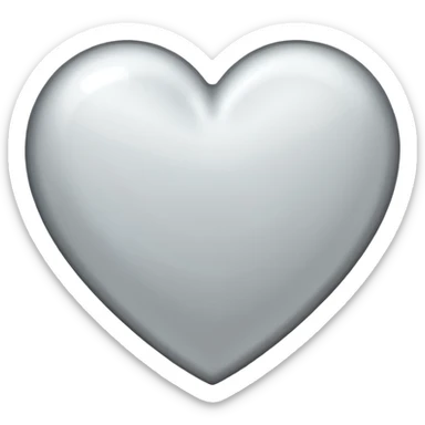 heart with a metallic white finish sticker