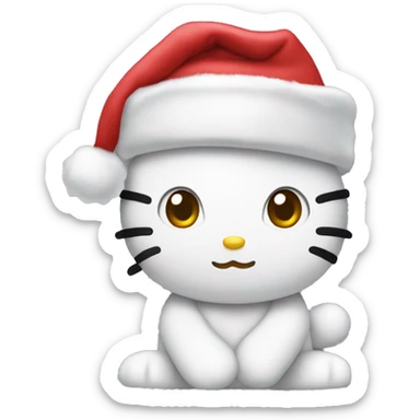 Hello kitty with a Christmas hat sticker
