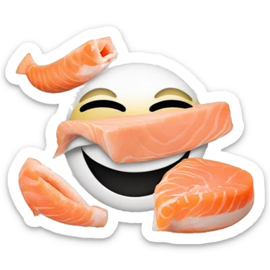 Smileys heureux avec un saumon  sticker