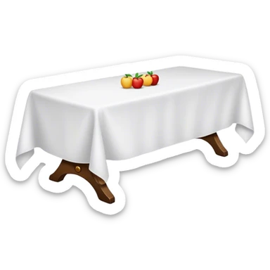 long table with white table cloth  sticker