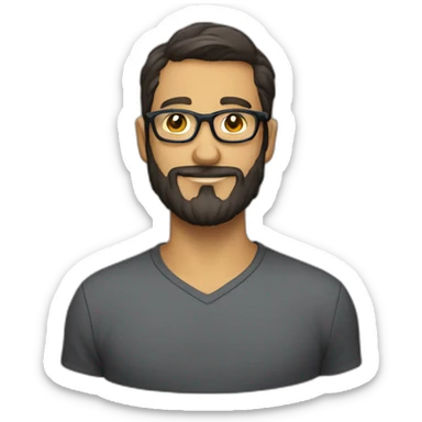 Nerd latin beard man glasses cap architect sticker