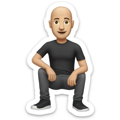 Bald man with fake leg sticker