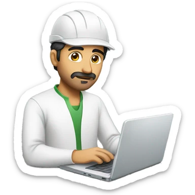 pakistani man working on laptop sticker