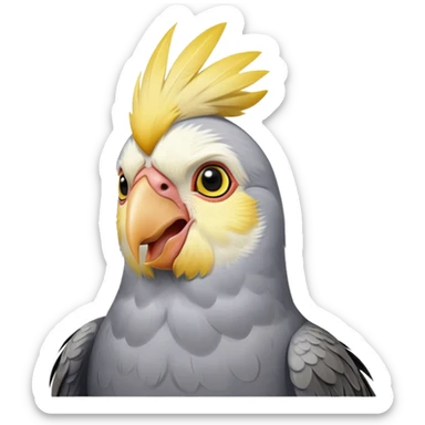 cockatiel bird looking up sticker