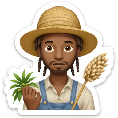 black cotton picker guy with dreadds sticker