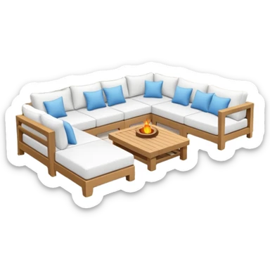 Patio with white couches sticker