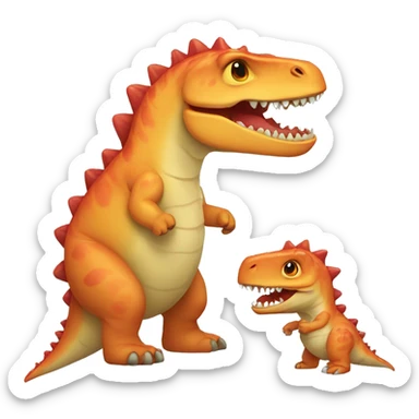 Dinasour with baby  sticker
