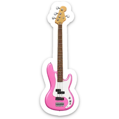 pink bass guitar sticker