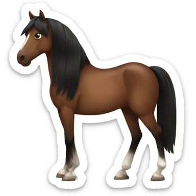 Brown horse with black Hair  sticker