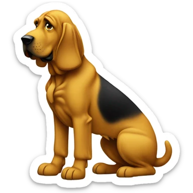 A yellow bloodhound teaching a lesson. sticker