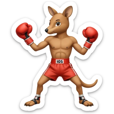 Kangaroo boxer sticker