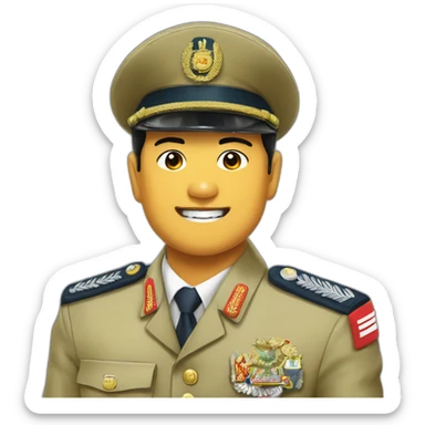 Prabowo Subianto wink wear military uniform sticker