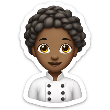 Black girl with lavender chefs coat she has braids with beads on the ends that are brown  sticker