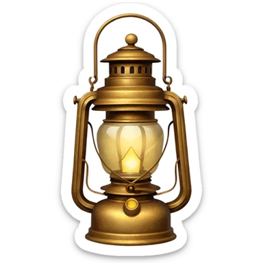 glitter old lantern sticker