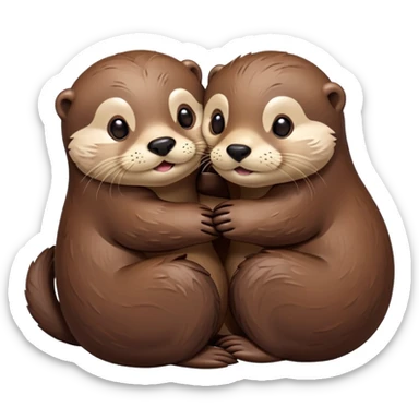 Otters hugging sticker