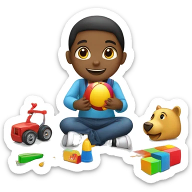 children playing with toys at school sticker