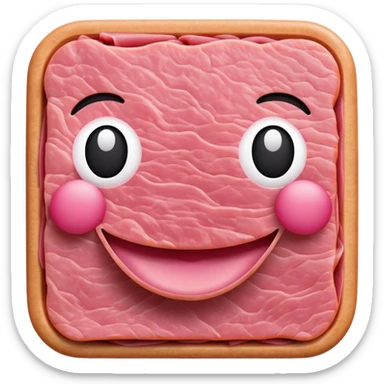 kawaii SMILE face EMOJI made of SPAM MEAT sticker