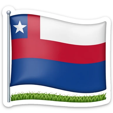 An emoji of the Texas state flag/ a mini American with one star and one white stripe and on red stripe sticker
