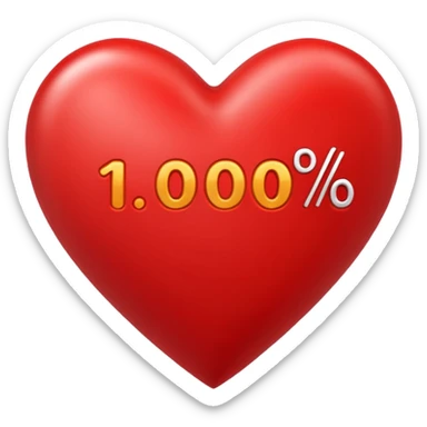 Un cœur au-dessus c'est écrit 100% sticker