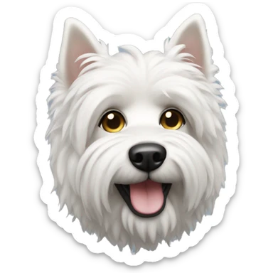 caniche toy (white dog) sticker
