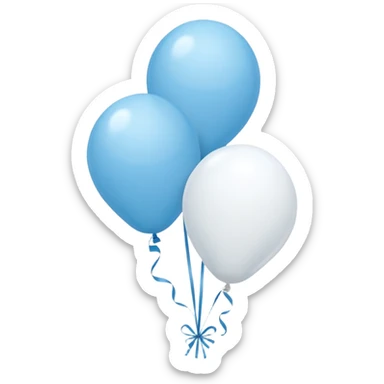 that the balloons be light blue and white sticker