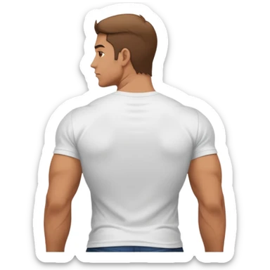 man turning back on artist sticker