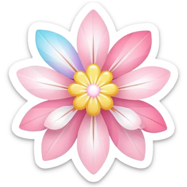 Cute Pastel pink and white Cherry Blossom Sakura Starburst Rainbow sticker