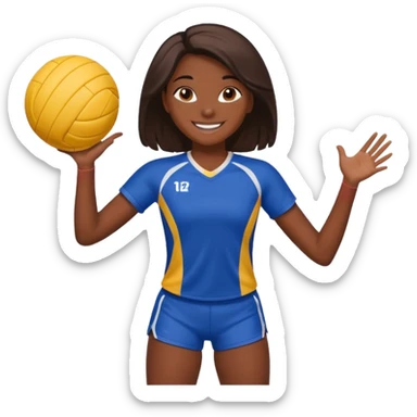 una chica morena jugando voleibol sticker