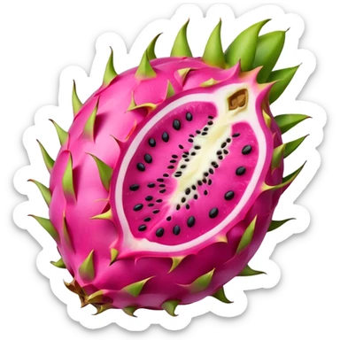 Dragon fruit emoji not spiny outside of dragonfruit no seeds sticker