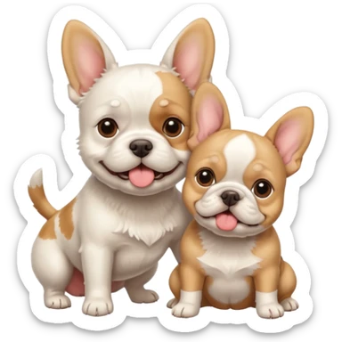 white west terrier and light brown french bulldog sticker