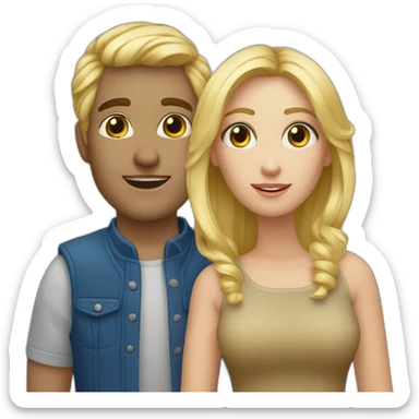 Couple blond aux yeux bleus sticker