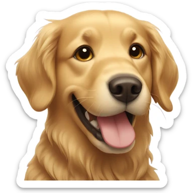 golden retriever smiling  sticker