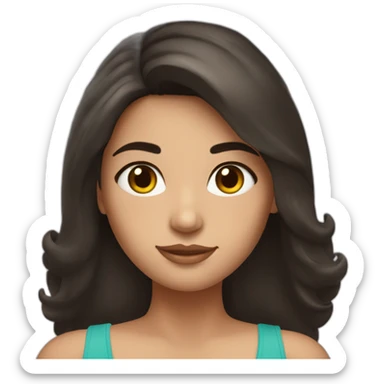 beautiful argentine girl with dark hair and suntan skin sticker