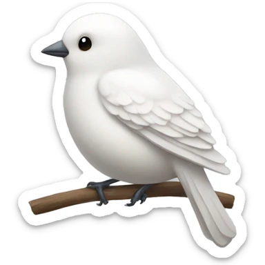 White round little bird sticker