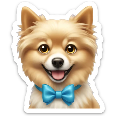 Spitz dog with bow sticker