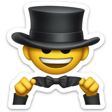 Race car with arms and top hat sticker