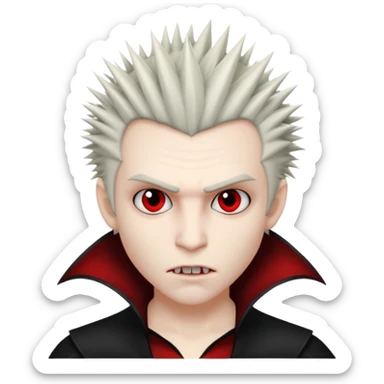 vampire emoji with spiky emo hair sticker