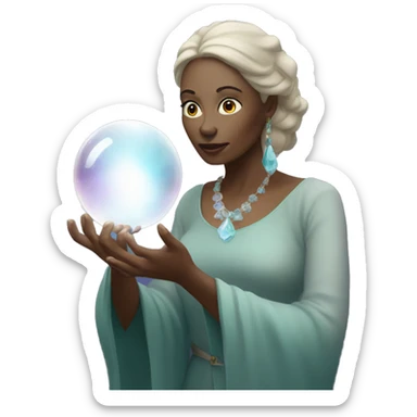 Woman psychic with crystal ball in hands sticker
