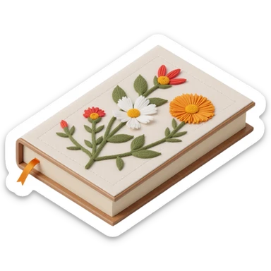 pretty floral embroidered hardcover journal sticker