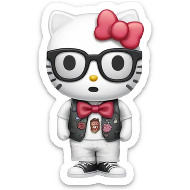 Zombie nerd hello kitty  sticker