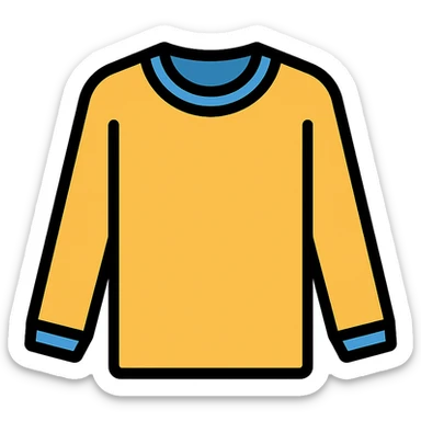 long sleeve shirt icon with color and black outlines sticker