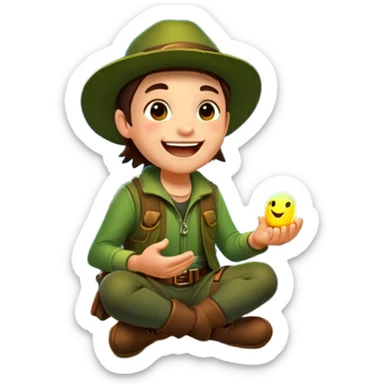 forest rogue laughing while fireflies scatter sticker