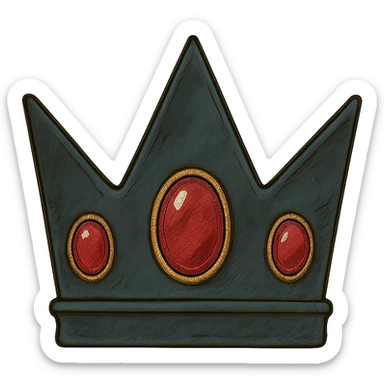 ghibli style black crown with red gems sticker