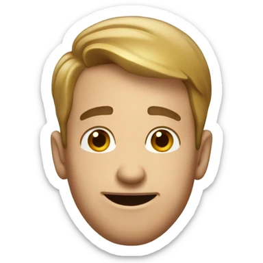 Smiling French man have a surprised sticker