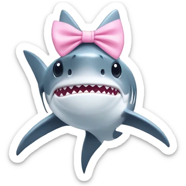 Shark with light pink bow sticker
