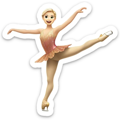 caucasian figure skater   sticker