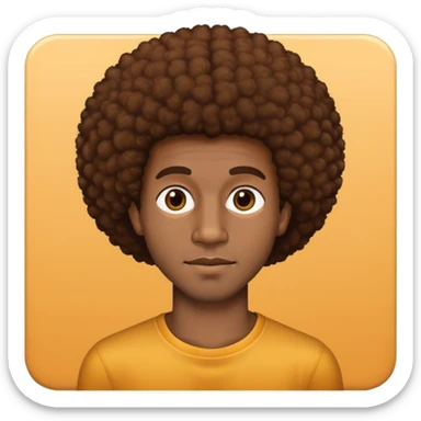 Black man is with a brown Afro sticker