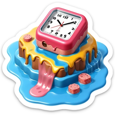 spam land surreal dali style melting watch landscape sticker