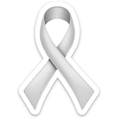 lung cancer white ribbon sticker