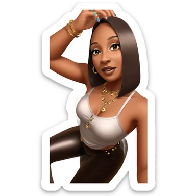 dark beauty with jewelry sticker